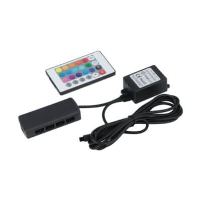 RGB LED-kontroller med IR-fjärrkontroll och RGB MINI-splitter